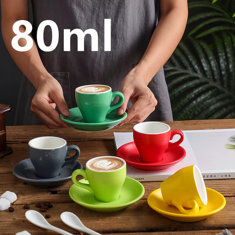 Tasse à café en céramique épaisse de couleur unie