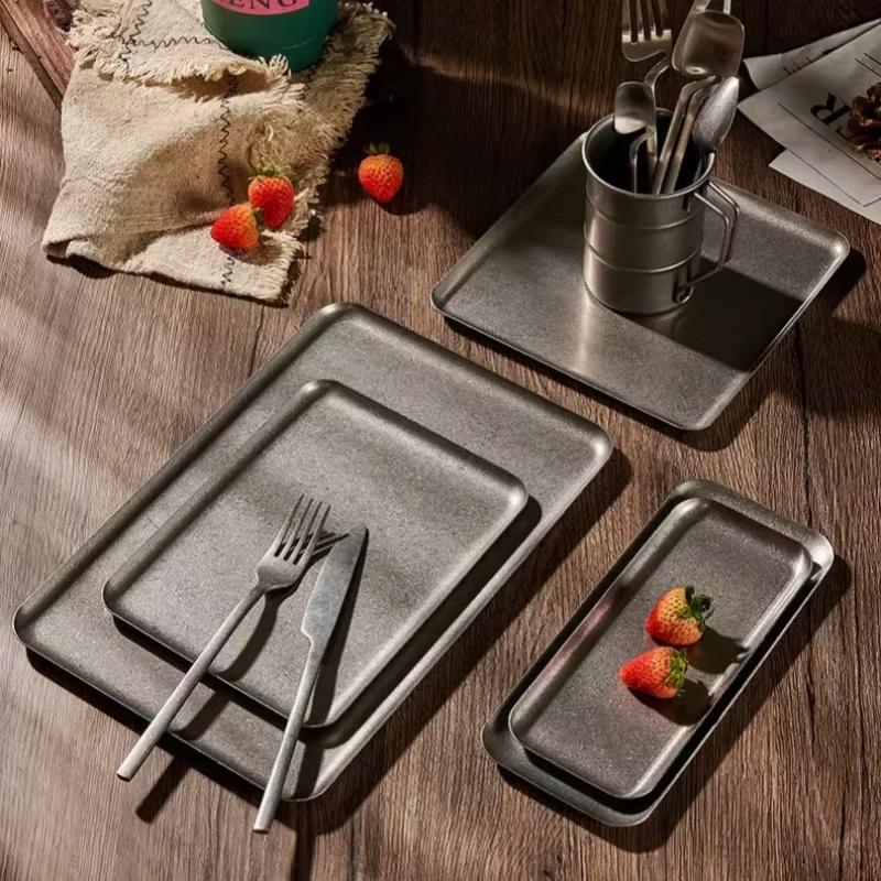 Plats carrés en acier inoxydable 304