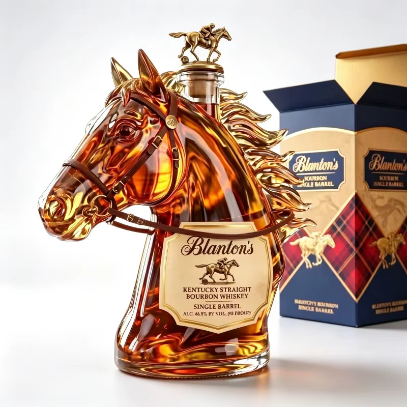 Carafe à whisky en verre en forme de cheval Blanton's