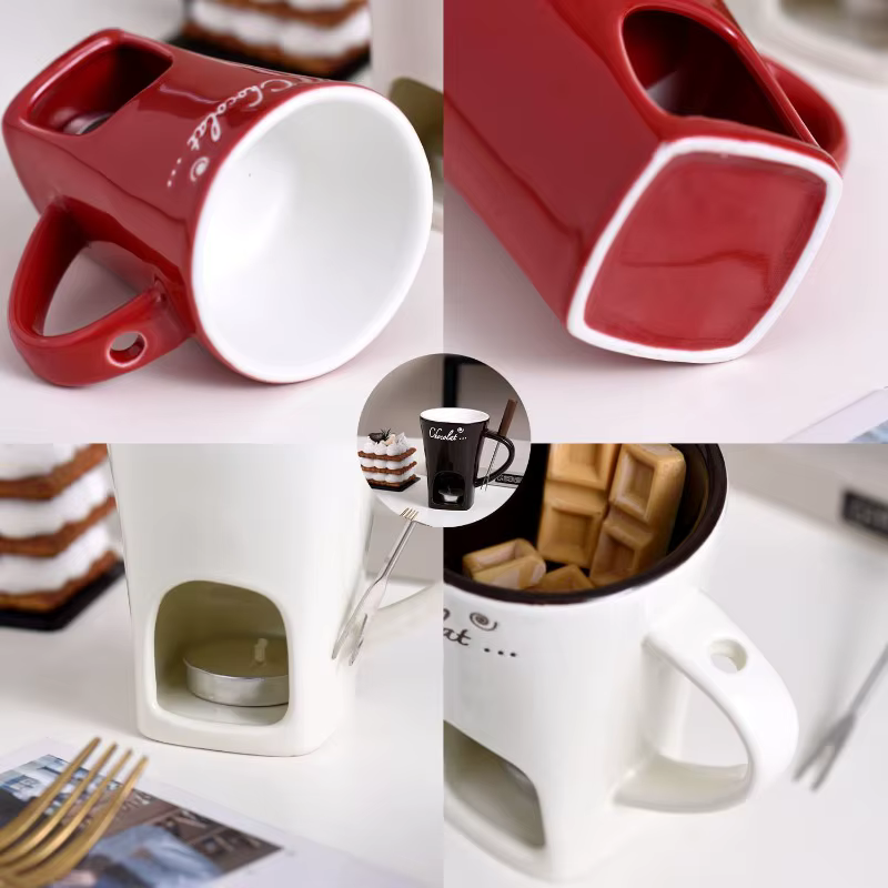Mug en céramique européen pour faire fondre le chocolat et le fromage