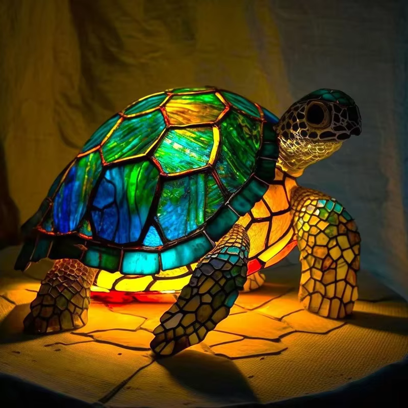 Lampe de Table en verre peint en résine créative
