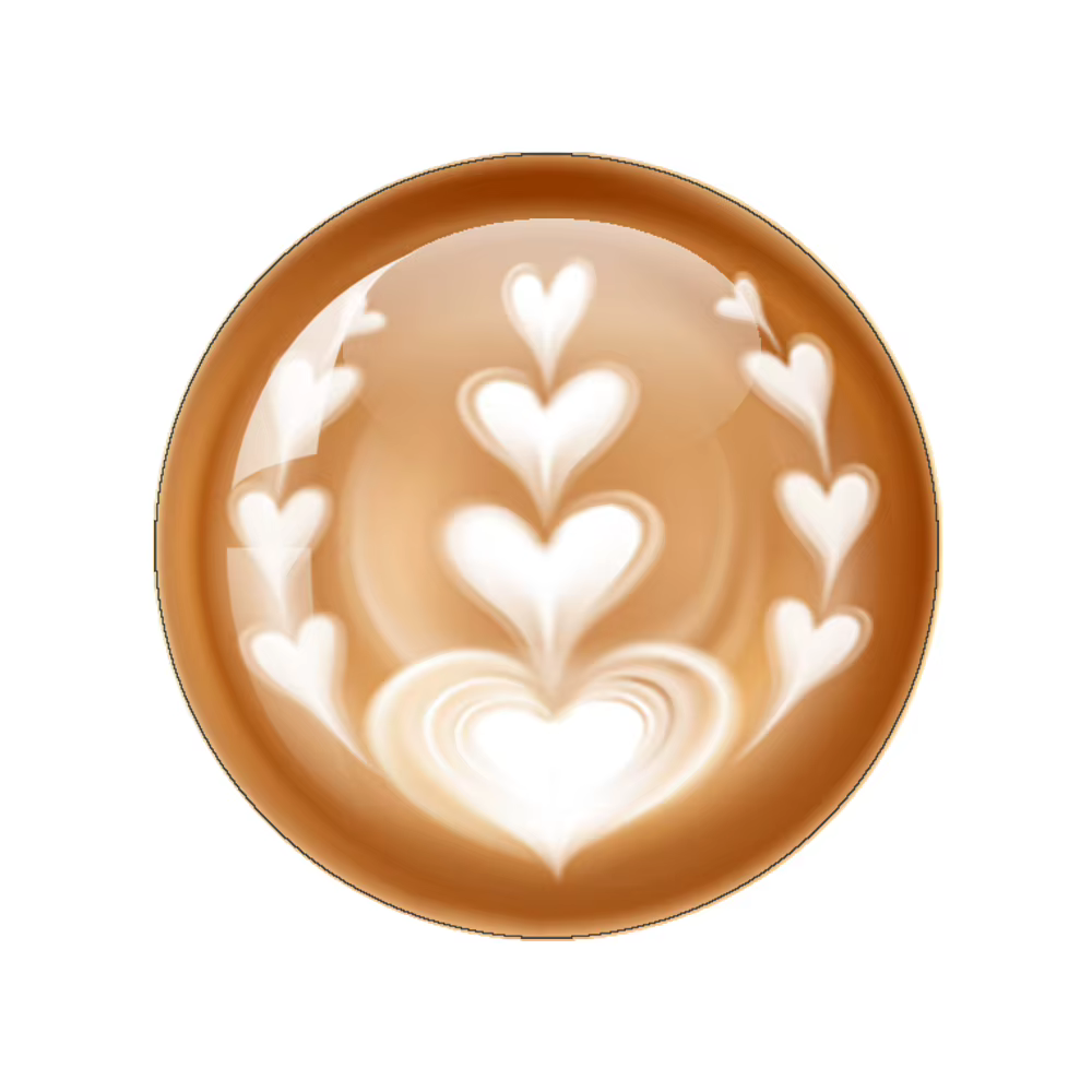 Café Latte sculpture coeur d'amour 12 pièces un ensemble 10mm/18mm/20mm/25mm/40mm rond Photo verre Cabochon démo dos plat faisant trouver