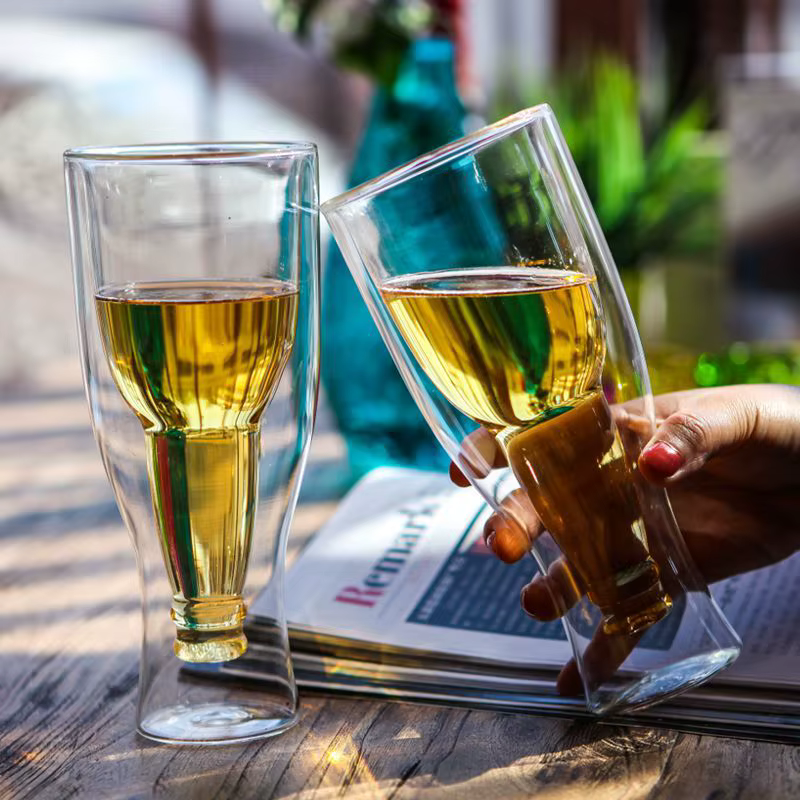 Tasse à bière en verre Double couche créative