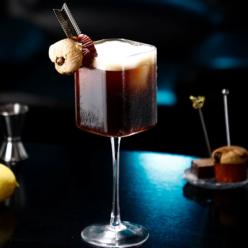 1/2 pièces verre à cocktail carré gobelet
