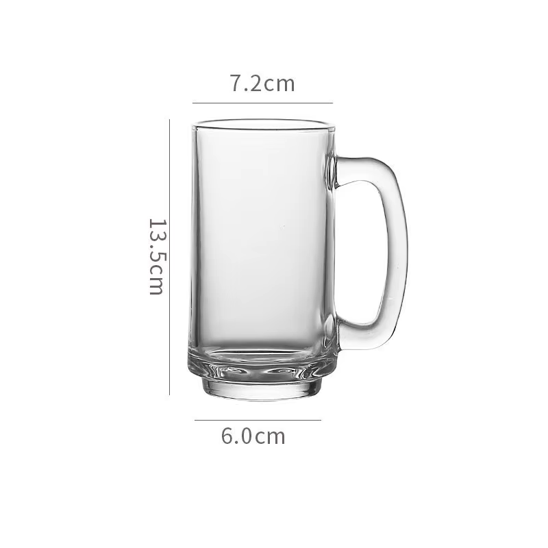 Verre à Bière Artisanal Classique Transparent avec Poignée