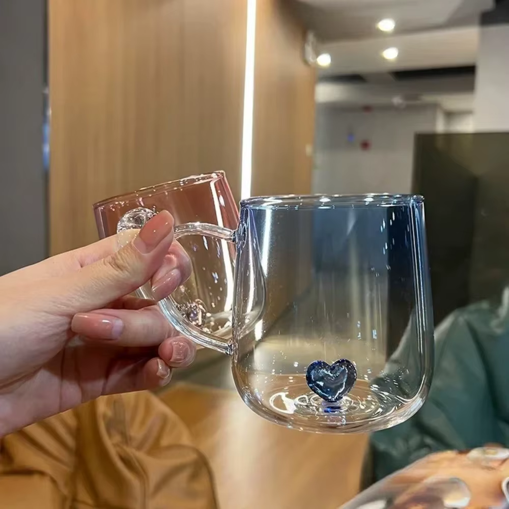 Nouvelle tasse en verre transparent dégradé