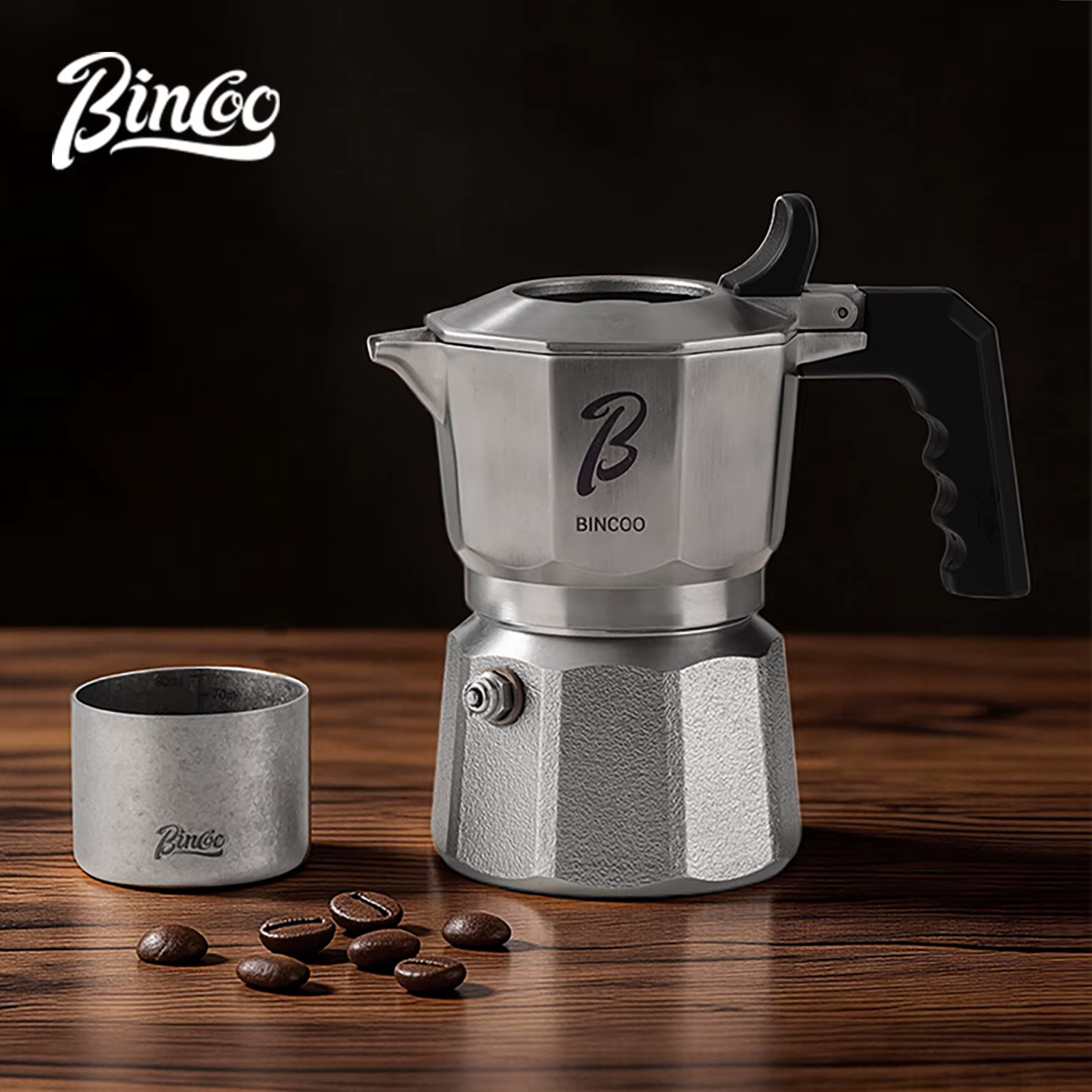 Accessoire de brûleur secondaire en titane pur Bincoo – Cafetière Moka en acier inoxydable à 3 valves