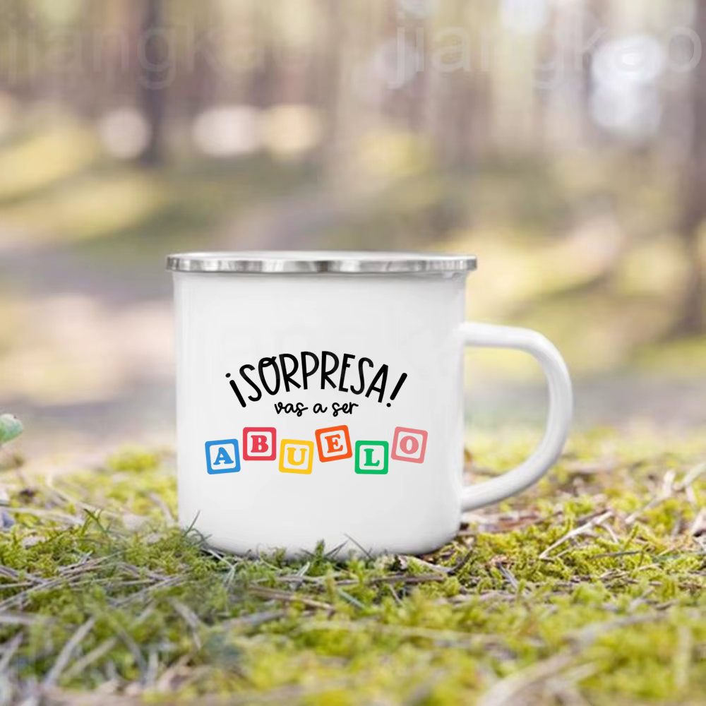 Tasse en émail imprimée Surprise