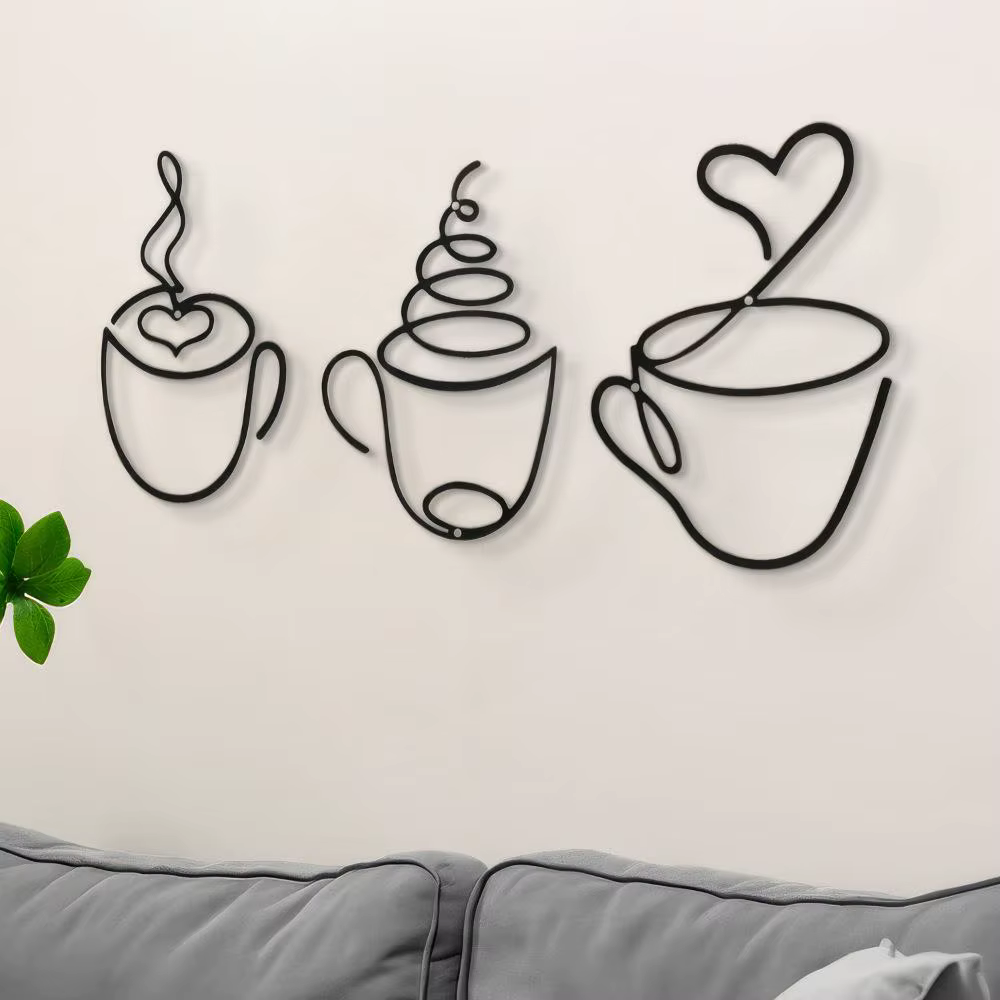 Ensemble de 3 décorations murales créatives pour café