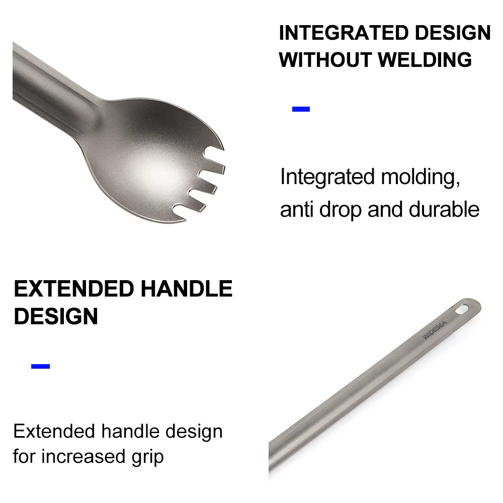 Widesea Camping titane Spork cuillère extérieur fourchette légère vaisselle Portable pique-nique randonnée voyage