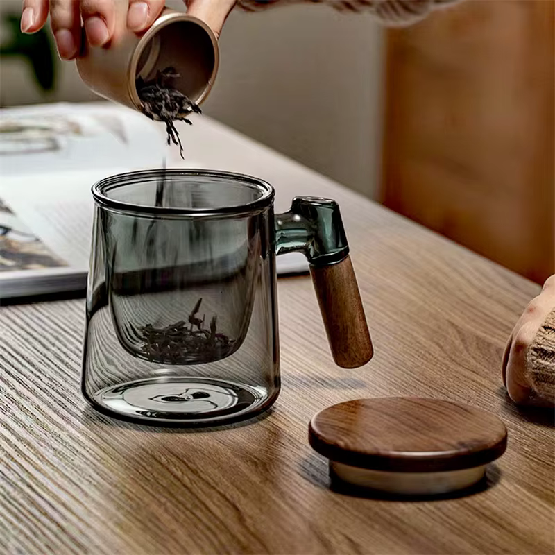 Tasse à thé en verre résistante à la chaleur de 400ml