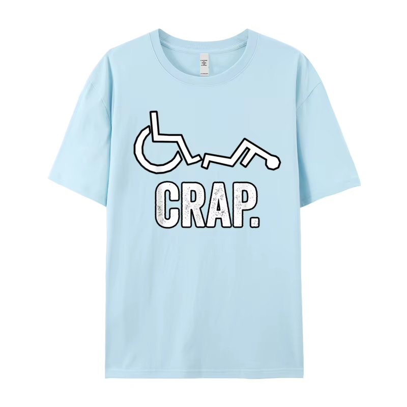 T-shirt d'automne drôle de fauteuil roulant mignon pour hommes, t-shirt de Noël, col rond, coton de qualité supérieure, t-shirts pour hommes, cadeau, 20229