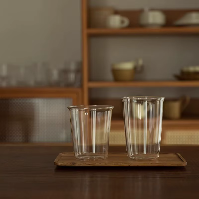 Verre café bouclé Latte tasse Transparent lait jus