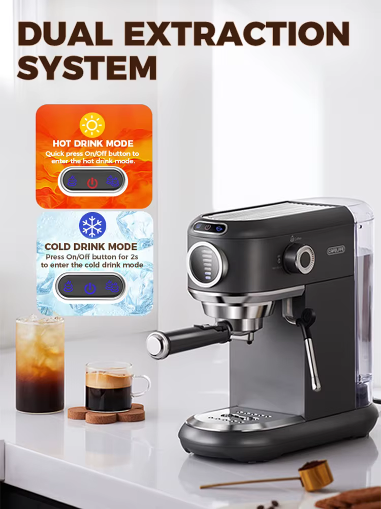 Cafelffe 4-en-1 cafetière chaude/froide Dolce gusto nespresso machine ESE dosette moulu Cappuccino expresso