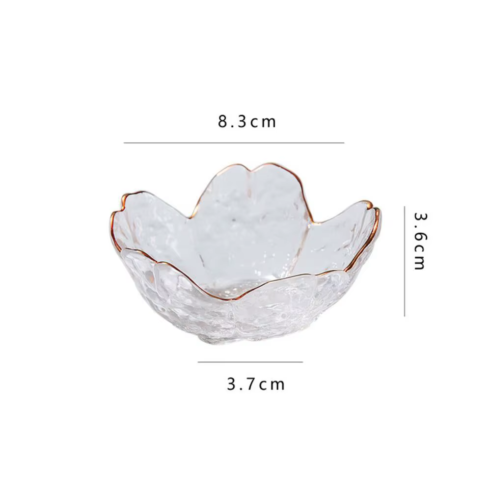 Bol à sauce en verre avec incrustation dorée moderne