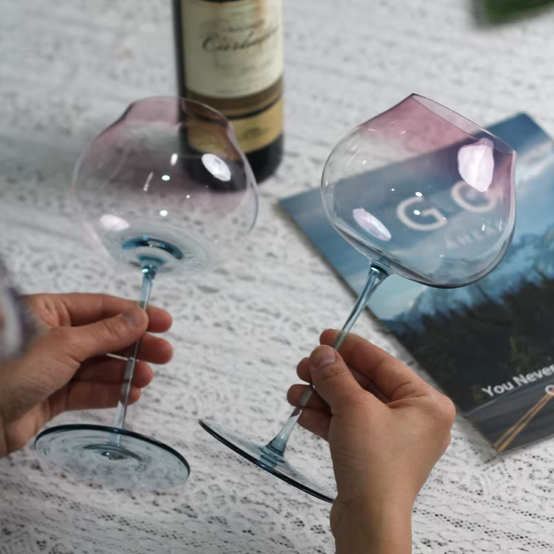 Ensemble de 2 verres à vin rouge à dégradé de grande capacité de 750 ml