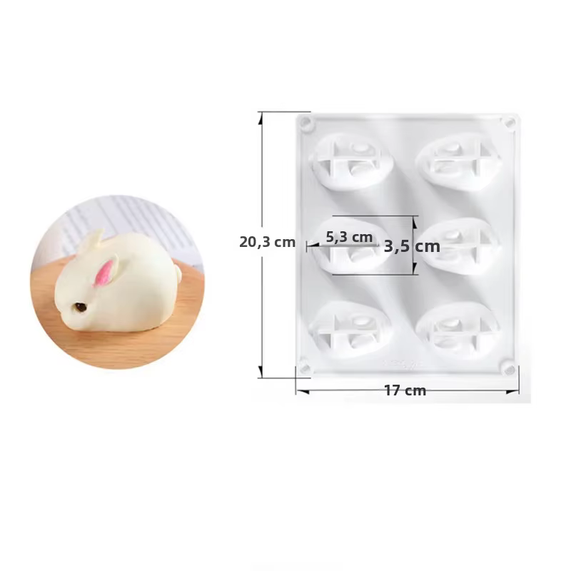 Moules à gâteaux lapin 3D en Silicone