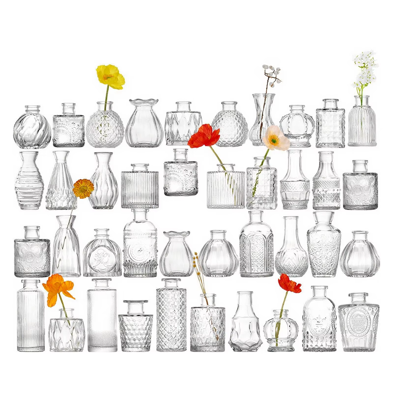 Petit Vase à fleurs décoratif transparent