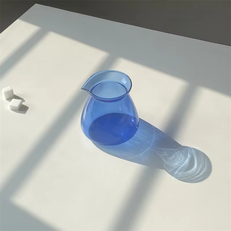Serveur de café goutte à goutte chaud, cafetière infusée à la main, tasses claires bleu gris, tasse à café en verre à haute teneur en Borosilicate résistante à la chaleur froide