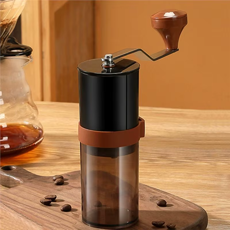 Moulin à café manuel portable à manivelle réglable + cuillère