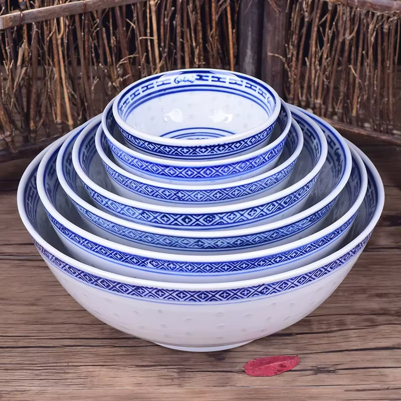 Vaisselle en céramique porcelaine bleue et blanche bol à soupe Ramen bols à riz chinois motif Dragon