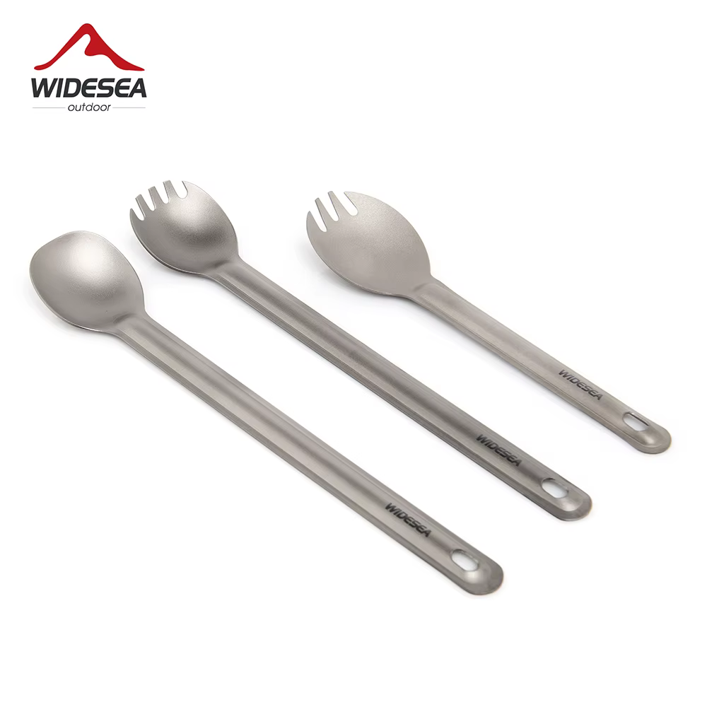Widesea Camping titane Spork cuillère extérieur fourchette légère vaisselle Portable pique-nique randonnée voyage