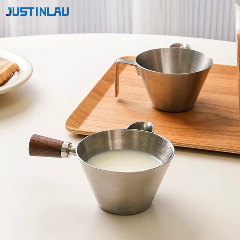 JUSTINLAU Tasse d'extraction d'expresso 110 ml en acier inoxydable 304 avec échelle