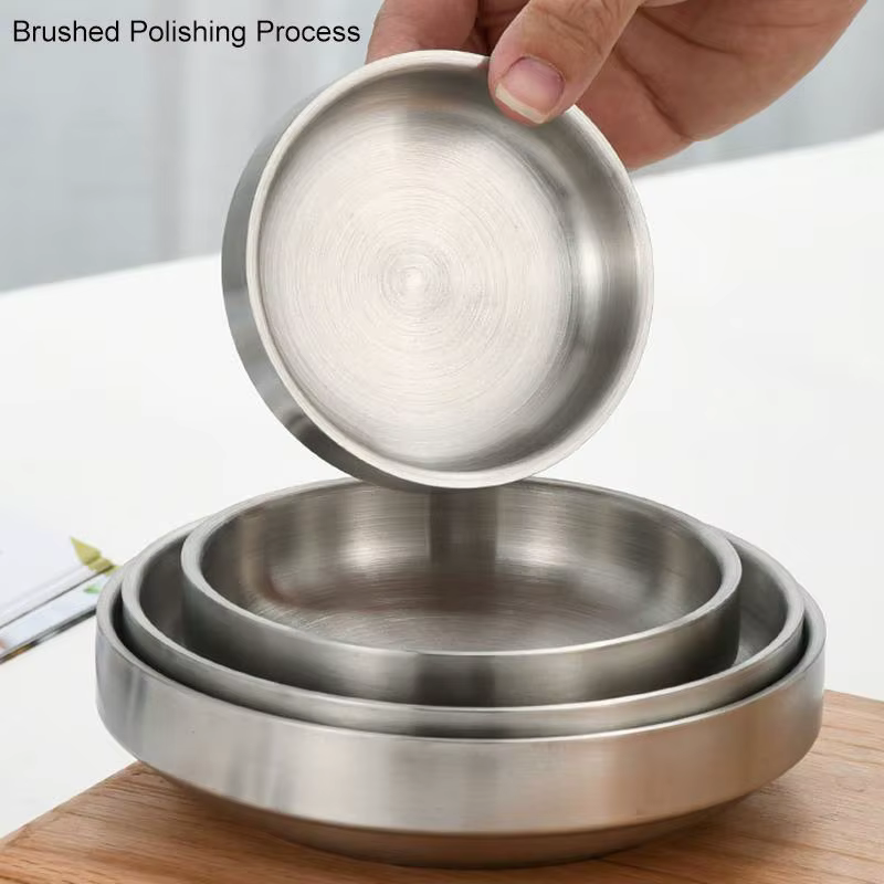 Assiette plate en acier inoxydable 201/304
