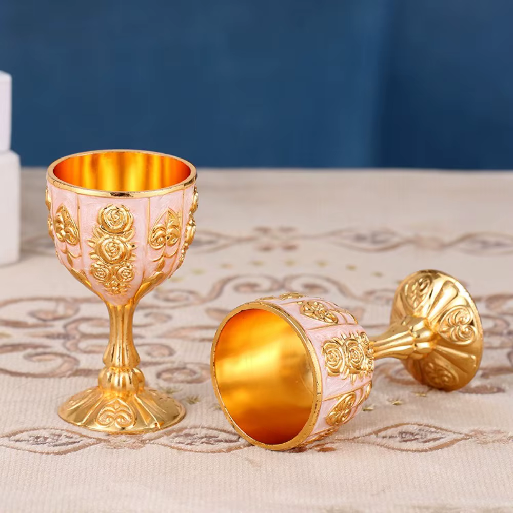 Verres à vin rétro créatifs en métal, style européen, verrerie de table, gobelet à spiritueux, verre à vodka, verre à vin blanc, décoration de bar et de maison