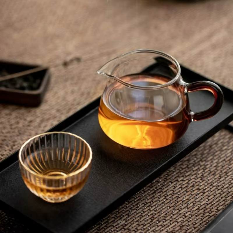 Tasse juste en verre résistant à la chaleur de Style chinois avec poignée