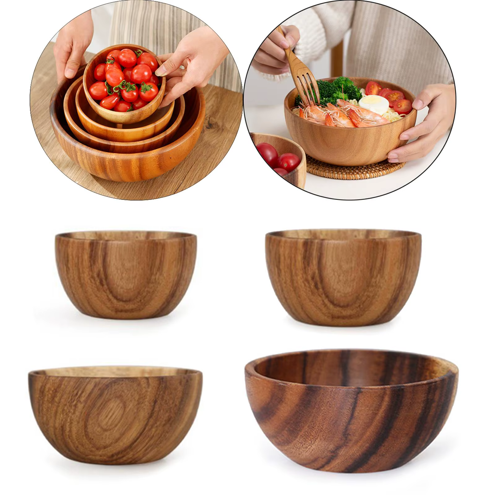 Bol à salade en bois, ustensiles de cuisine ménagers