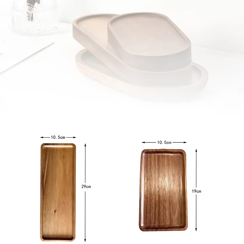 Vaisselle assiette à Dessert ronde en bois massif plateau