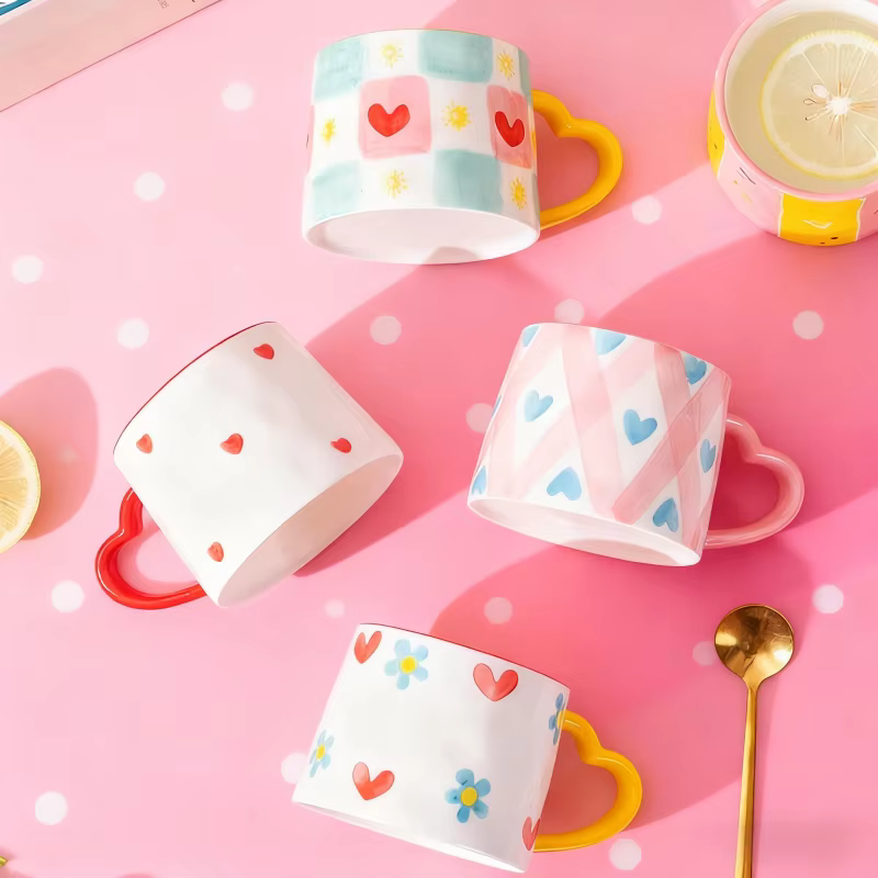 Tasse en céramique créative mignonne peinte à la main