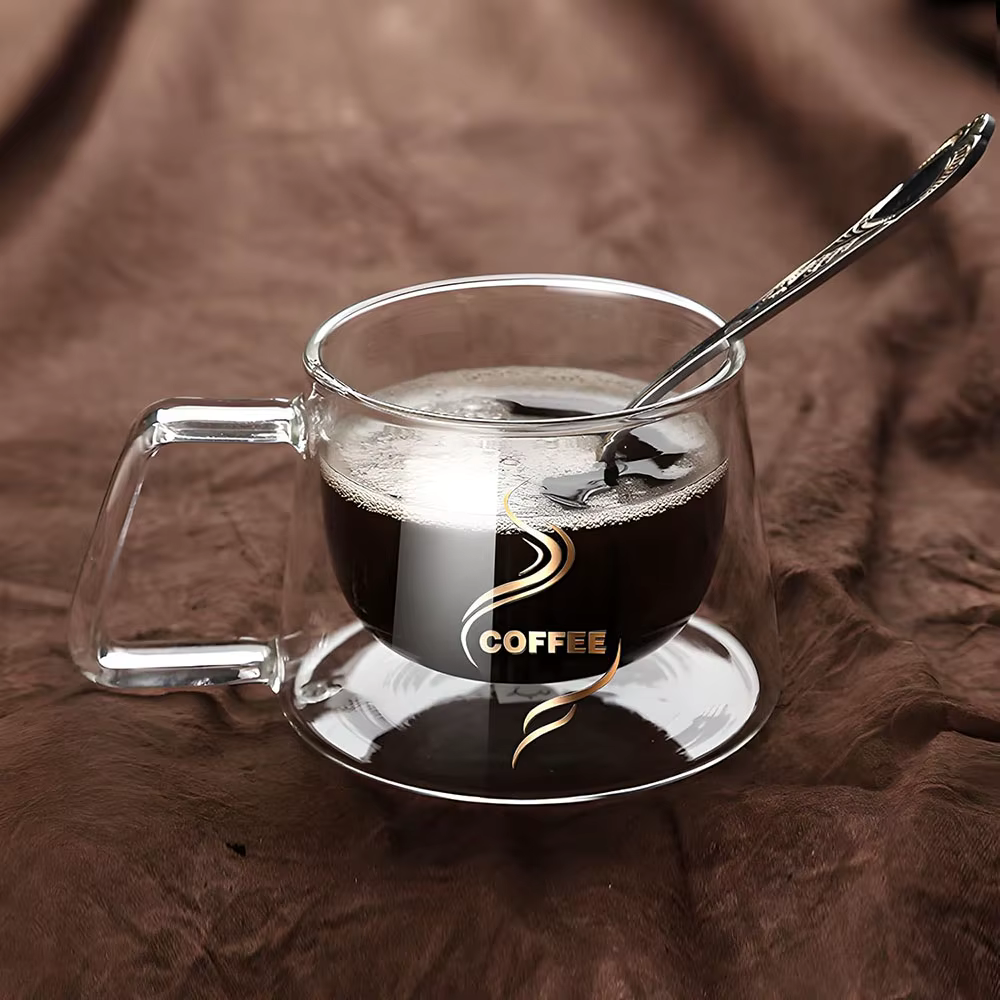 Tasse à expresso transparente résistante à la chaleur de 200ML