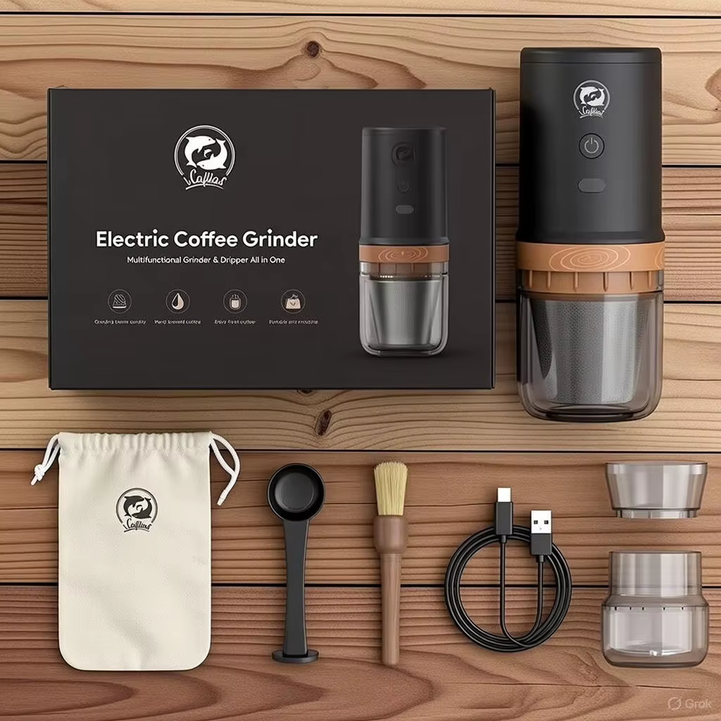 Moulin à café électrique portable en acier inoxydable