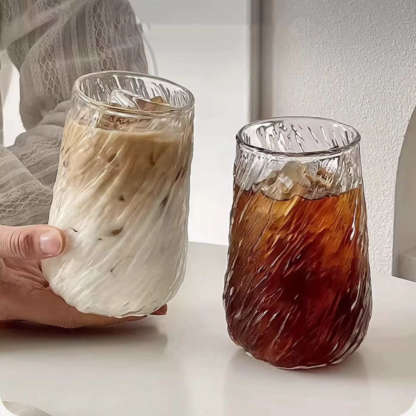 Tasse à café en verre transparente de 400ML