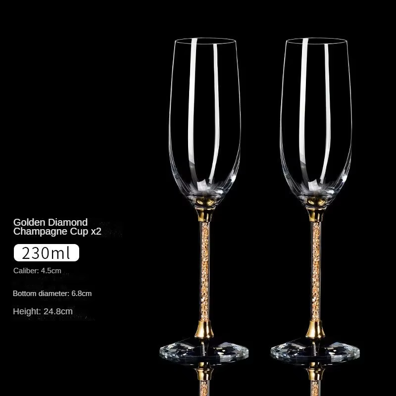 Ensemble de tasses à Champagne en cristal de diamant européen