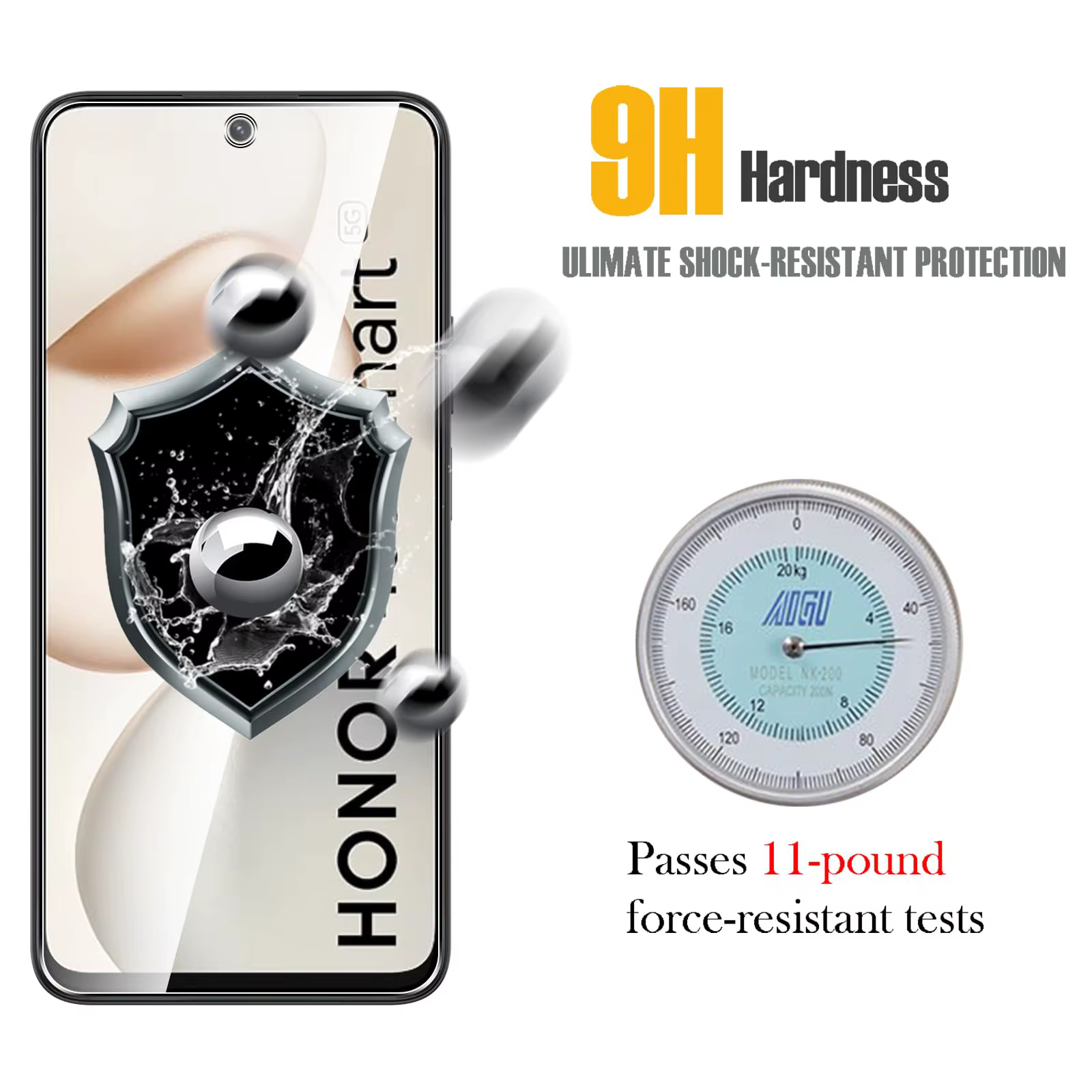 Protection d'écran en verre trempé HD cristal 9H anti-rayures compatible avec For Honor 400 Smart 6,77 pouces