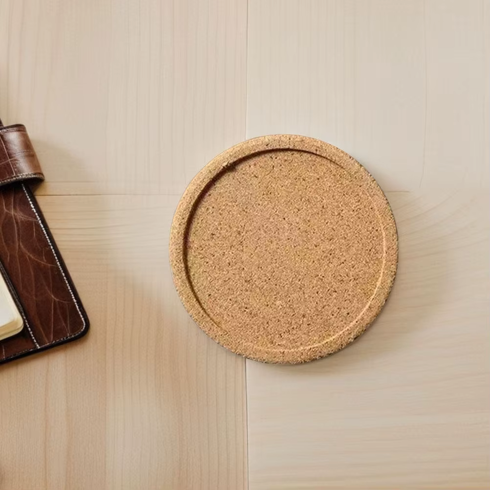 Lot de 4 dessous-de-verre ronds en liège de 10 cm – Tapis isolant pour boissons