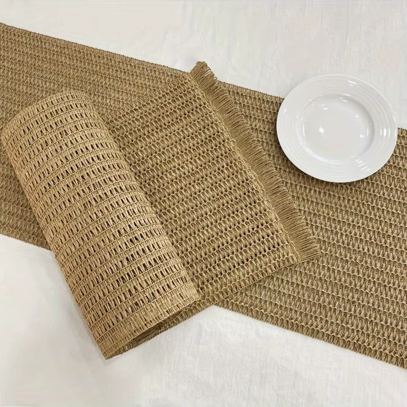 Napperon en paille tissé de Style Vintage