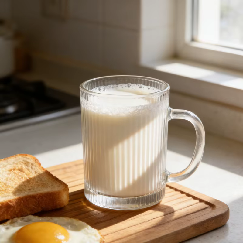 1 pièces Style nordique Latte moka tasses à café tasse en verre à rayures avec couvercle