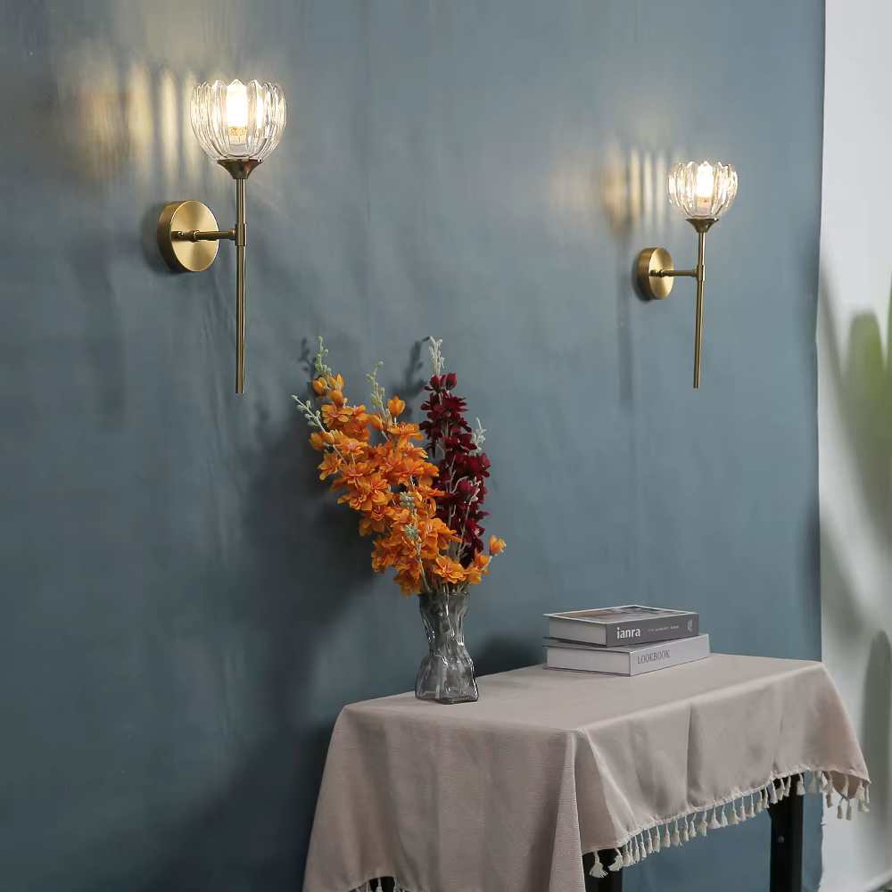 Applique murale led en verre de couleur moderne, luminaire décoratif d'intérieur, idéal pour une chambre à coucher, un salon, une salle à manger ou une table de chevet