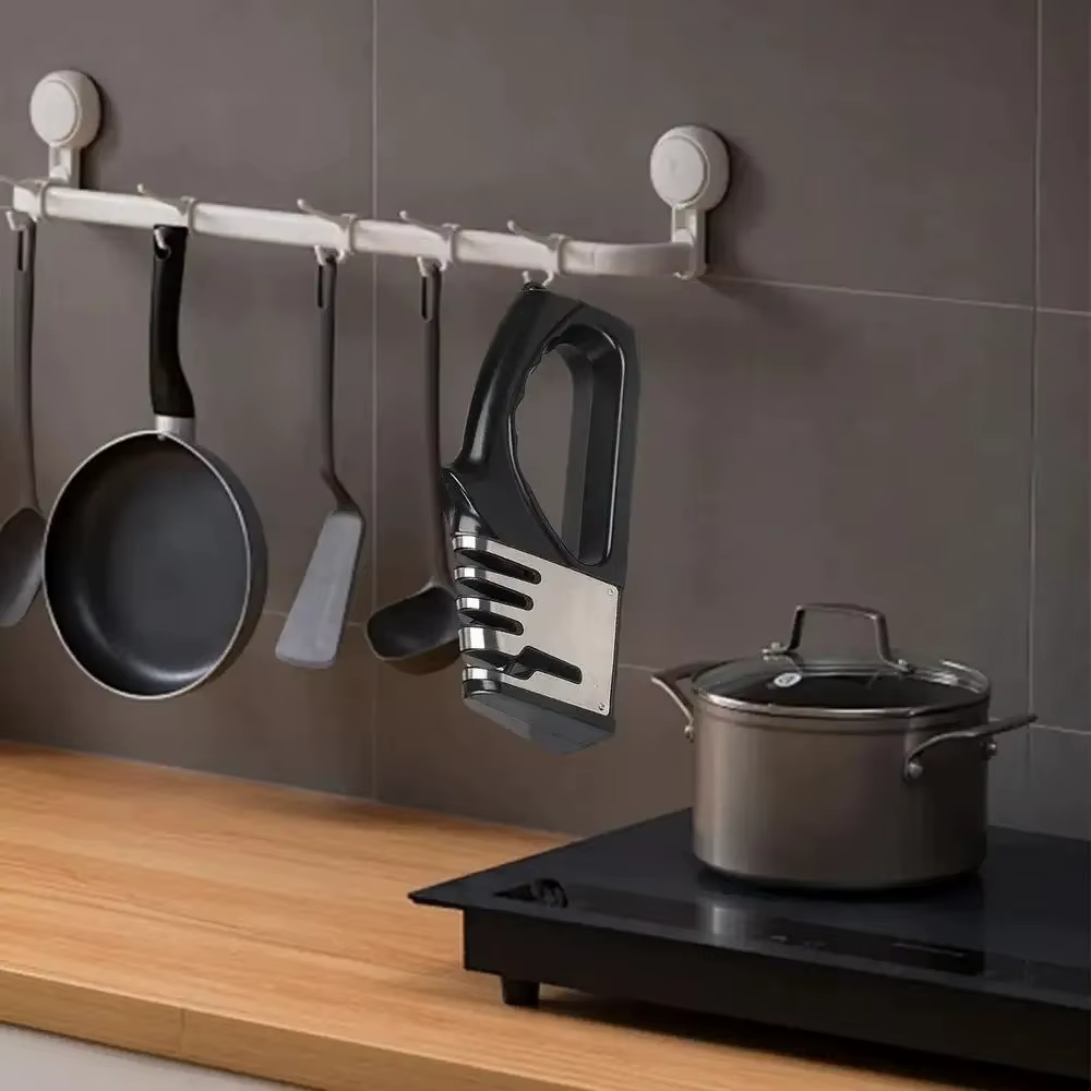 Aiguiseur de couteaux de cuisine à 4 segments, multifonctionnel, portable, base antidérapante, accessoires de cuisine pour la maison