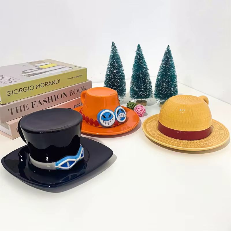 Tasse à café Anime créative en forme de chapeau des trois frères