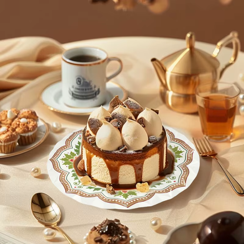 Assiettes rondes à motif bohème