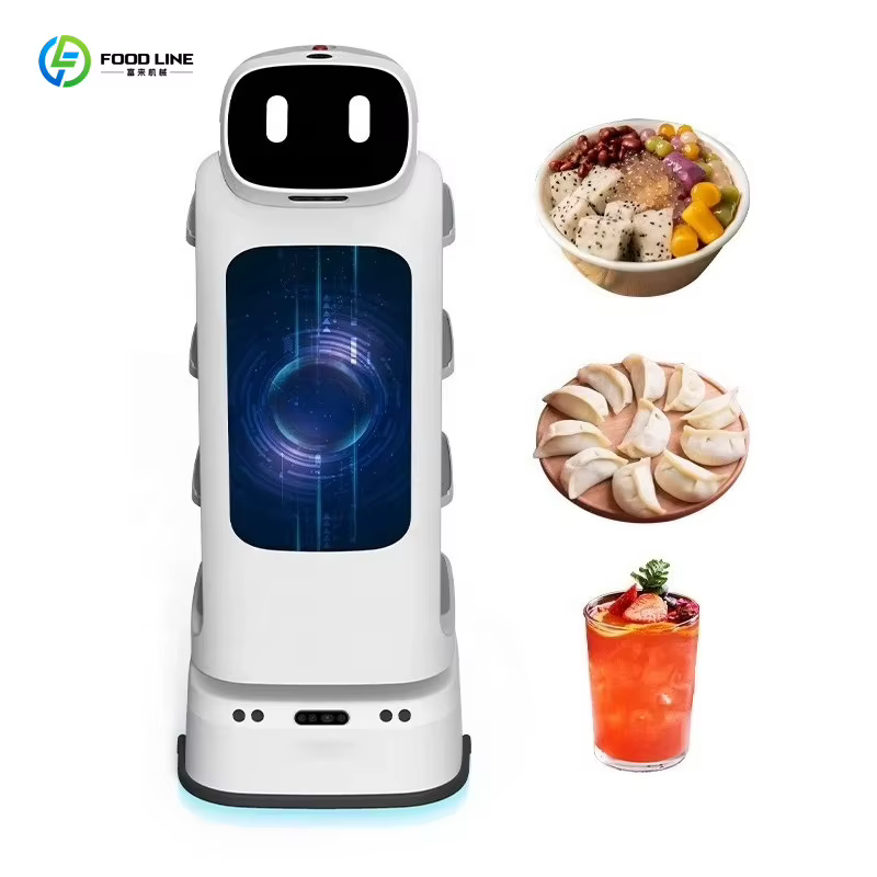 Robot serveur de restaurant à navigation automatique, robot intelligent de livraison de nourriture pour hôtel et cantine