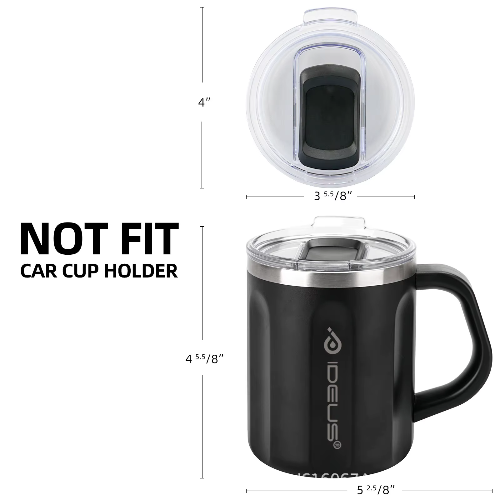 Ideus 304 tasse à café isolée en acier inoxydable
