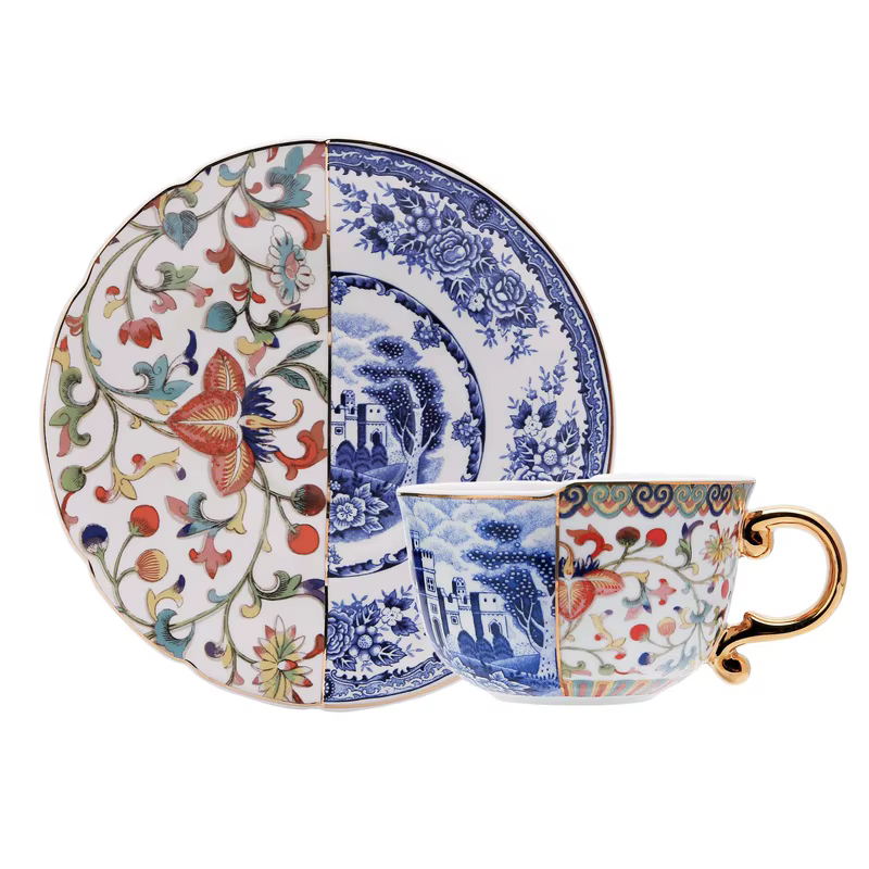 Tasse à café en céramique pour le thé de l'après-midi avec soucoupe