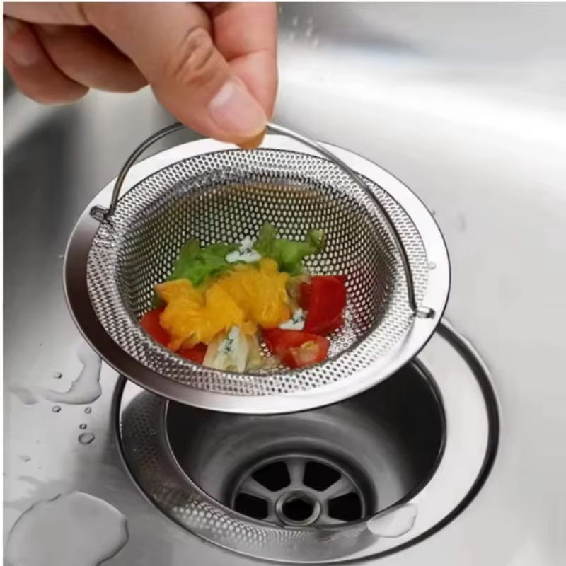 1 filtre d'évier de cuisine en acier inoxydable