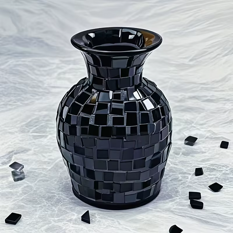 100/200 grammes de mosaïque en verre, morceaux de verre noir 2,5*2,5, adaptés aux matériaux de décoration DIY faits à la main, aux cadres photo créatifs faits à la main, aux ornements de décoration in